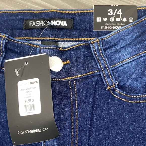 Fashion Nova Teenage Fever Blue Jeans Distressed Ripped Denim Pants Size… - Picture 5 of 15